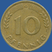 10 пфеннигов ФРГ 1949 года