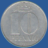 10 пфеннигов ГДР 1968 года