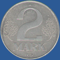 2 марки ГДР 1974 года