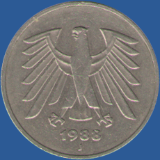 5 марок ФРГ 1988 года