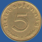 5 пфеннигов Третьего Рейха 1937 года
